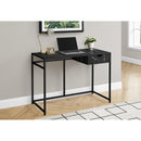 Monarch I 7572 Computer Desk - Black Marble-Look/Black Metal IMAGE 2