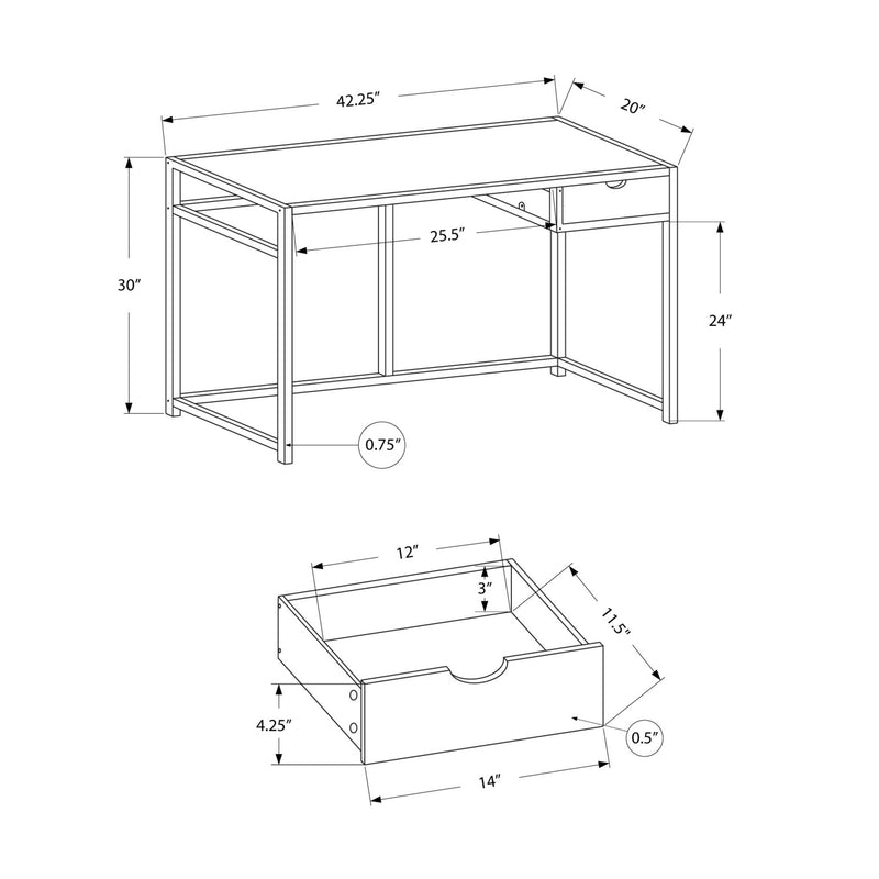 Monarch I 7574 Computer Desk - Brown Reclaimed Wood/Black Metal IMAGE 5