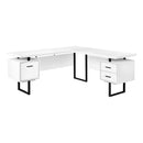Monarch I 7616 Computer Desk - White/Black Metal IMAGE 1