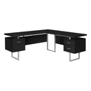 Monarch I 7619 Computer Desk - Black/Silver Metal IMAGE 1