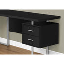 Monarch I 7619 Computer Desk - Black/Silver Metal IMAGE 3