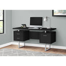 Monarch I 7634 Computer Desk - Black/Silver Metal IMAGE 2