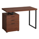 Monarch I 7641 Computer Desk - Walnut/Black Metal IMAGE 1