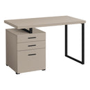 Monarch I 7644 Computer Desk - Modern Taupe/Black Metal IMAGE 1