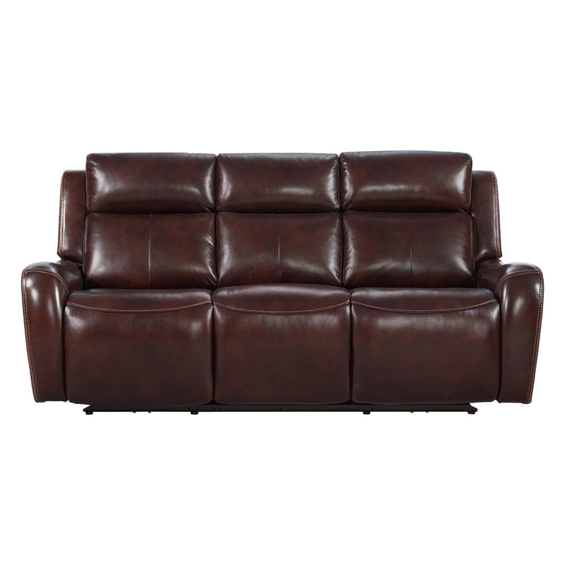 Intercon Furniture Wainwright Power Reclining Leather Look Sofa WW-SF-387DPR-RBN-C IMAGE 1