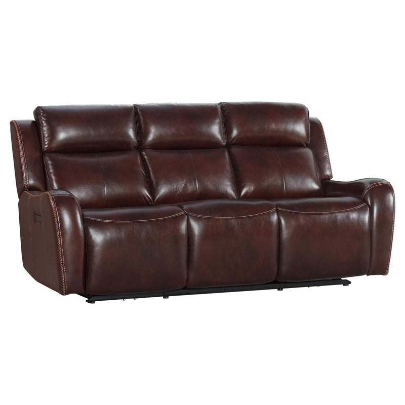 Intercon Furniture Wainwright Power Reclining Leather Look Sofa WW-SF-387DPR-RBN-C IMAGE 2