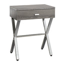 Monarch I 3263 Accent Table - Dark Taupe/Chrome Metal IMAGE 1