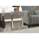 Monarch I 3263 Accent Table - Dark Taupe/Chrome Metal IMAGE 2