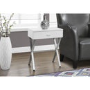 Monarch I 3262 Accent Table - Glossy White/Chrome Metal IMAGE 2