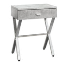 Monarch I 3264 Accent Table - Grey Cement/Chrome Metal IMAGE 1