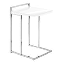 Monarch I 3636 Accent Table - Glossy White/Chrome Metal IMAGE 1