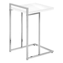 Monarch I 3636 Accent Table - Glossy White/Chrome Metal IMAGE 4