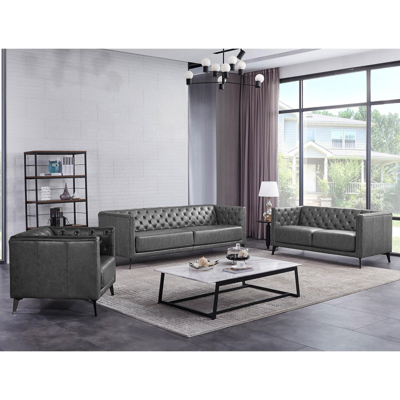 Primo International Arima Stationary Leather Look Sofa U627100633STSF IMAGE 2