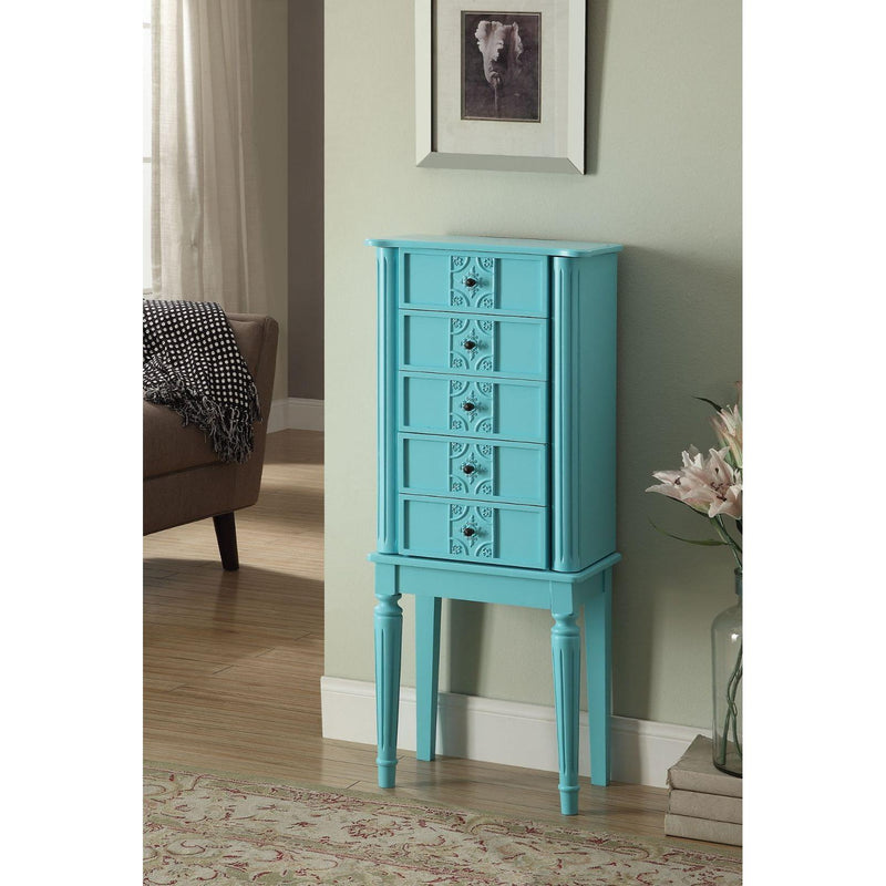 Acme Furniture Tammy 97170 Jewelry Armoire - Light Blue IMAGE 1