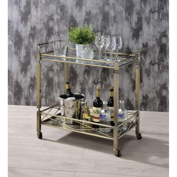 Acme Furniture Matiesen 98350 Serving Cart - Antique Brass IMAGE 1