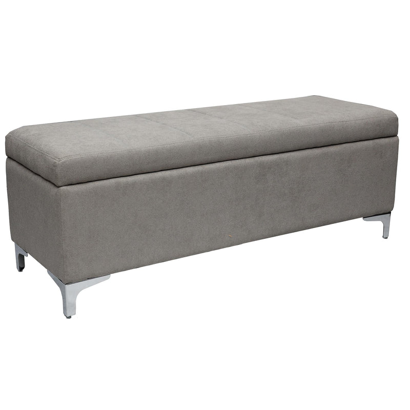 !nspire Ethel Fabric Storage Ottoman 402-684GRY IMAGE 1