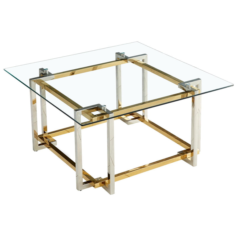 !nspire Florina 301-561SQU Coffee Table - Silver and Gold IMAGE 5