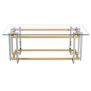 !nspire Florina 301-561REC Coffee Table - Silver and Gold IMAGE 3