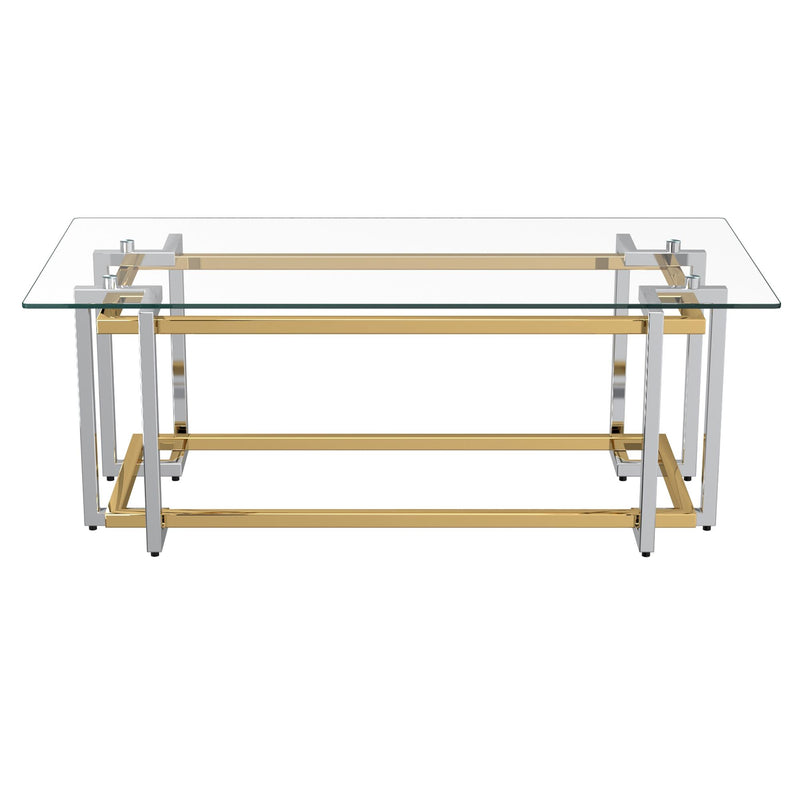 !nspire Florina 301-561REC Coffee Table - Silver and Gold IMAGE 3