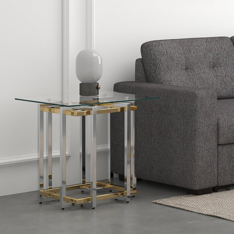 !nspire Florina 501-561CH Accent Table - Silver and Gold IMAGE 2
