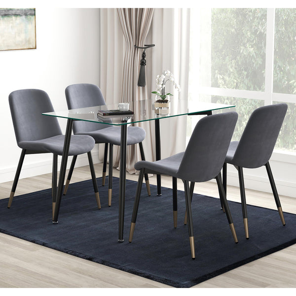 Worldwide Home Furnishings Abbot/Gabi 5 pc Dinette 207-453BK_293GY IMAGE 1