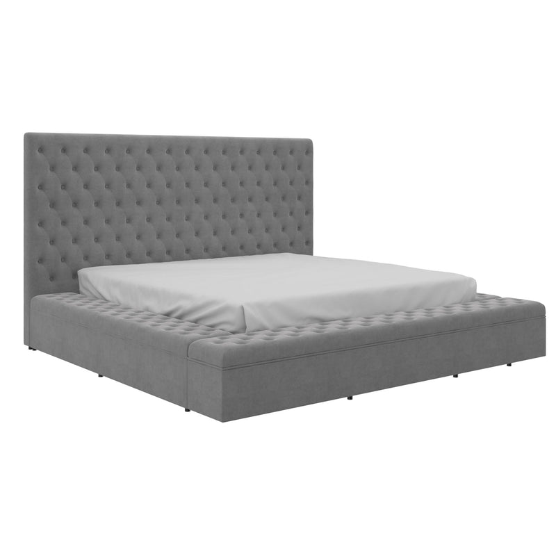 !nspire Adonis King Upholstered Platform Bed with Storage 101-291K-GY IMAGE 1