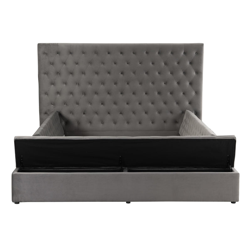 !nspire Adonis King Upholstered Platform Bed with Storage 101-291K-GY IMAGE 6