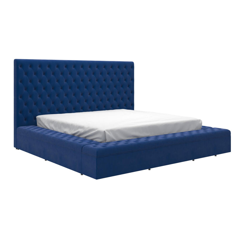 !nspire Adonis King Upholstered Platform Bed with Storage 101-291K-BL IMAGE 1