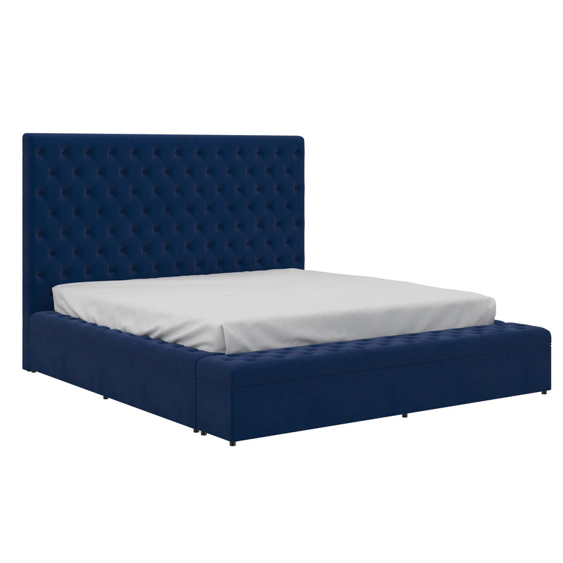 !nspire Adonis Queen Upholstered Platform Bed with Storage 101-291Q-BL IMAGE 1
