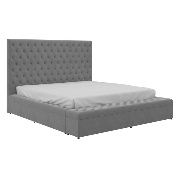 !nspire Adonis Queen Upholstered Platform Bed with Storage 101-291Q-GY IMAGE 1