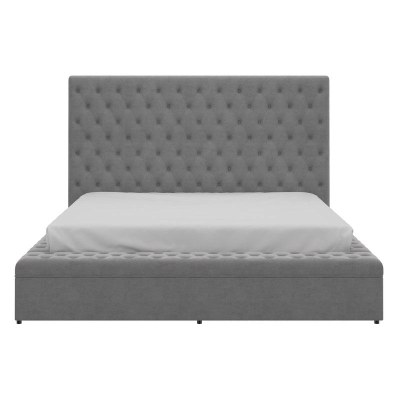!nspire Adonis Queen Upholstered Platform Bed with Storage 101-291Q-GY IMAGE 2