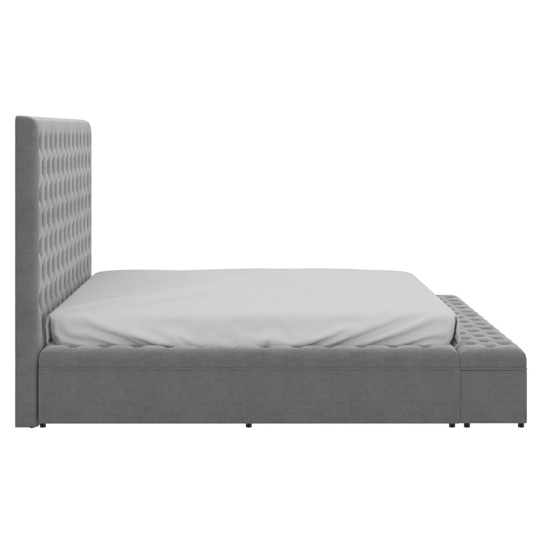 !nspire Adonis Queen Upholstered Platform Bed with Storage 101-291Q-GY IMAGE 3