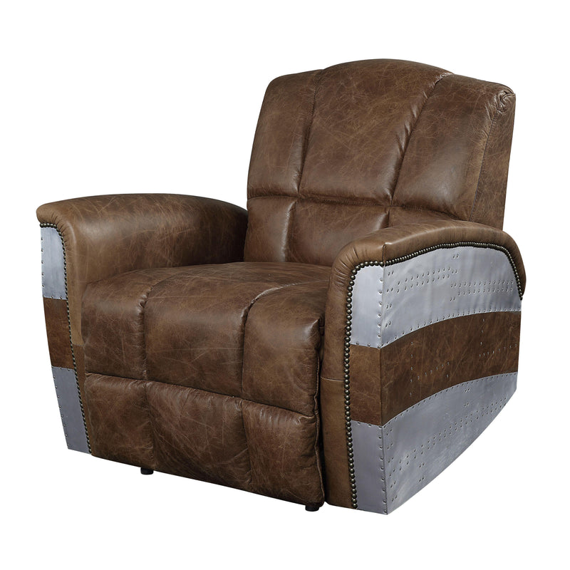 Acme Furniture Brancaster Leather Recliner with Wall Recline 59718 IMAGE 3