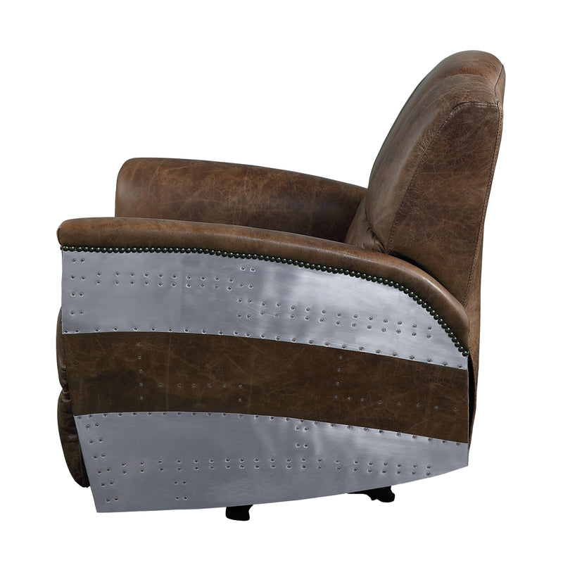 Acme Furniture Brancaster Leather Recliner with Wall Recline 59718 IMAGE 4