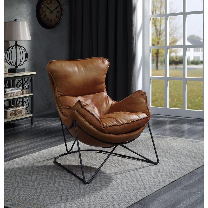 Acme Furniture Thurshan Stationary Leather Look Accent Chair 59945 IMAGE 9