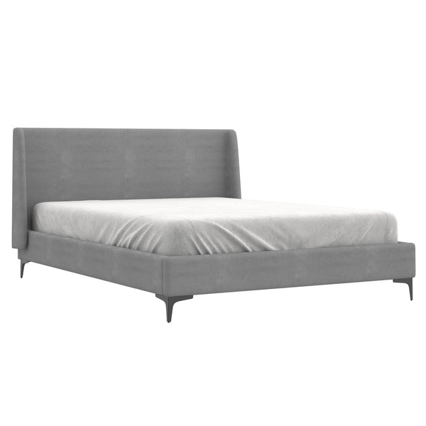 !nspire Hamburg Queen Upholstered Platform Bed 101-575Q-GRY IMAGE 1