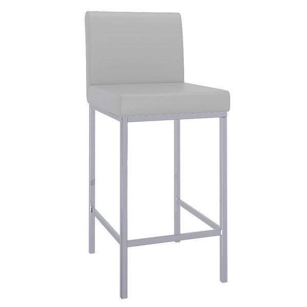 !nspire Porto 203-576GY 26" Counter Stool - Grey and Chrome IMAGE 1