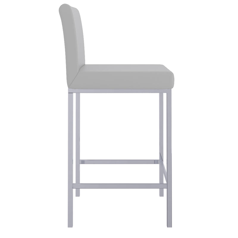 !nspire Porto 203-576GY 26" Counter Stool - Grey and Chrome IMAGE 4