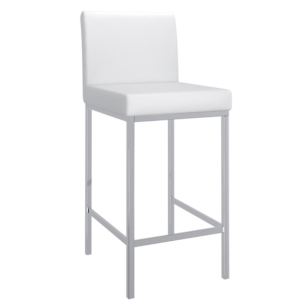 !nspire Porto 203-576WT 26" Counter Stool - White and Chrome IMAGE 1