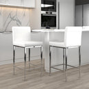 !nspire Porto 203-576WT 26" Counter Stool - White and Chrome IMAGE 2