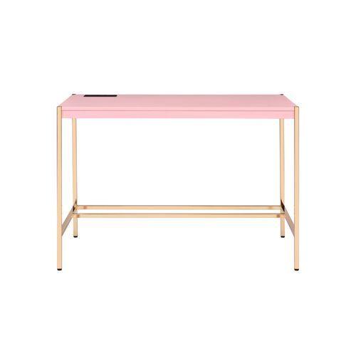 Acme Furniture Midriaks OF00024 Writing Desk - Pink & Gold Finish IMAGE 2