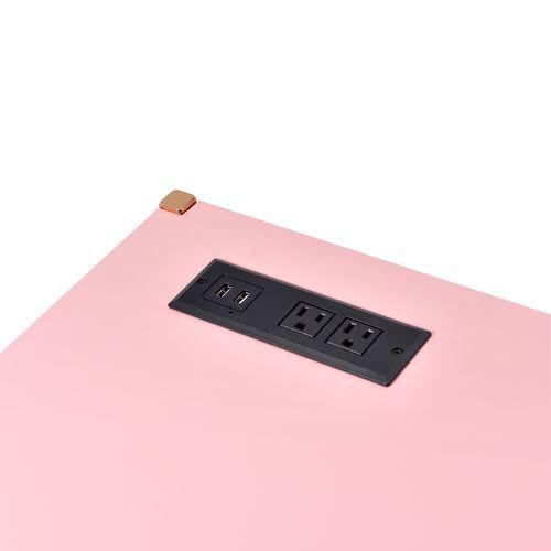 Acme Furniture Midriaks OF00024 Writing Desk - Pink & Gold Finish IMAGE 4