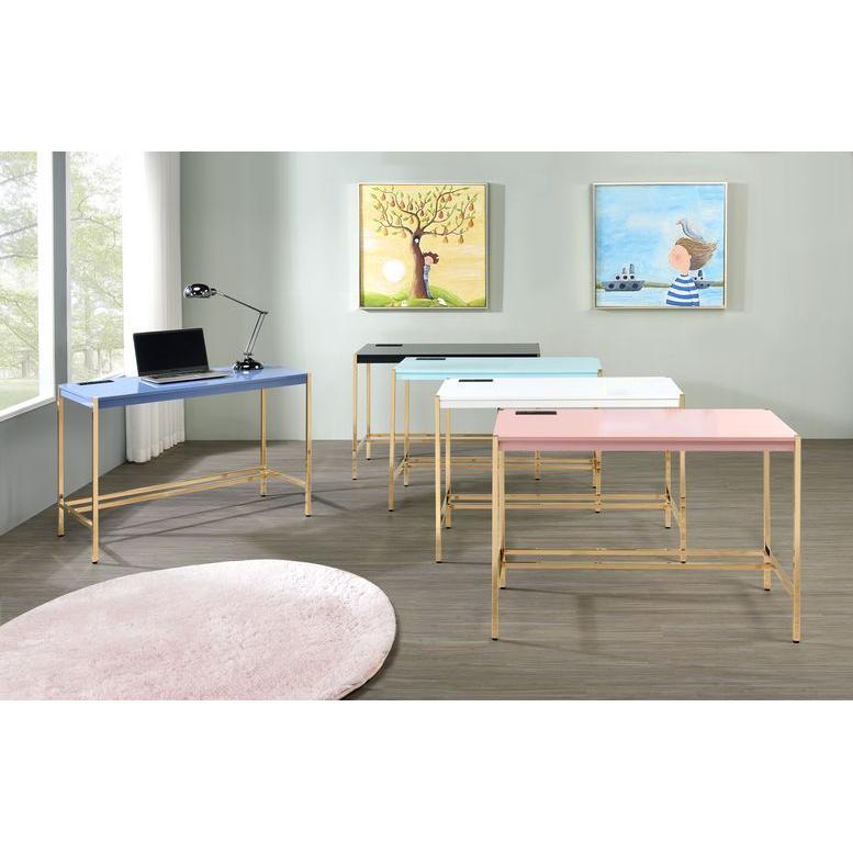 Acme Furniture Midriaks OF00024 Writing Desk - Pink & Gold Finish IMAGE 7