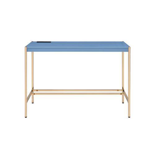 Acme Furniture Midriaks OF00022 Writing Desk - Navy Blue & Gold Finish IMAGE 2