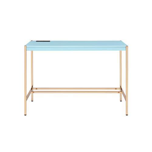 Acme Furniture Midriaks OF00023 Writing Desk - Baby Blue & Gold Finish IMAGE 2