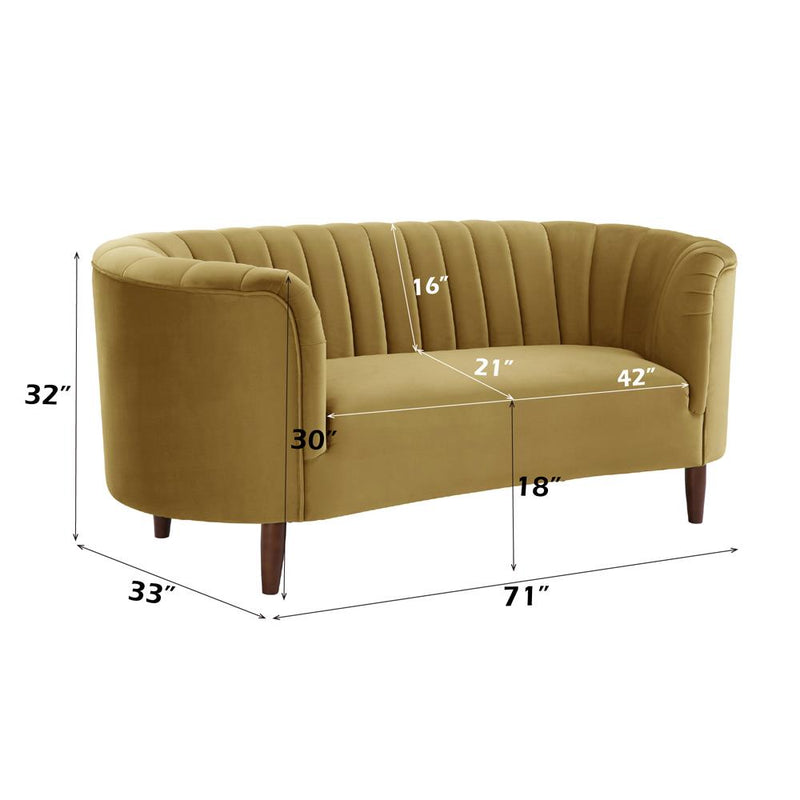 Acme Furniture Millephri LV00164 Loveseat - Yellow IMAGE 8