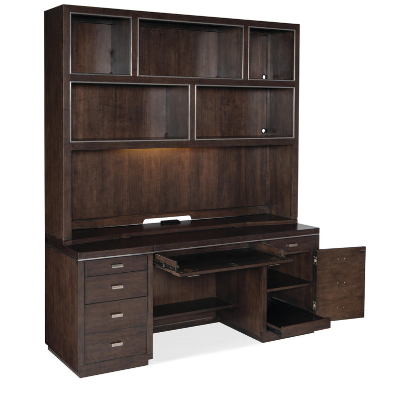 Hooker Furniture House Blend 5892 Computer Credenza with Hutch IMAGE 2