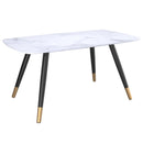 !nspire Emery 201-294REC-WT Rectangular Dining Table - White and Black IMAGE 1