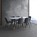 !nspire Emery 201-294REC-WT Rectangular Dining Table - White and Black IMAGE 2