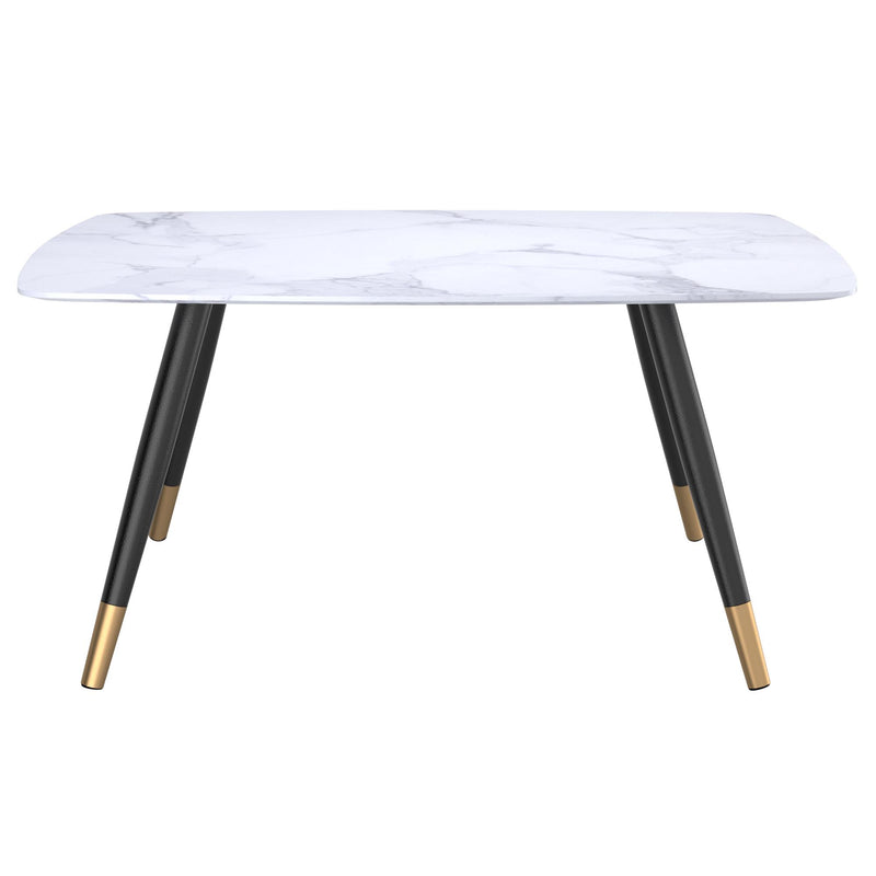 !nspire Emery 201-294REC-WT Rectangular Dining Table - White and Black IMAGE 3